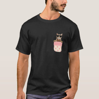 Cat Lovers Cat With Sunglasses In Pocket Kitty Kit T-Shirt