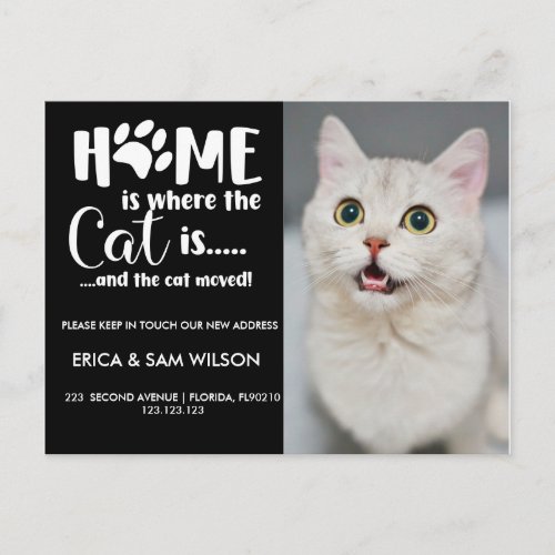 Cat lovers Change of address we have moved house Announcement Postcard