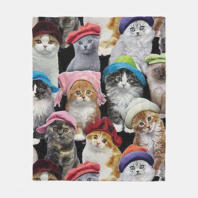 Cat Lovers Collage Fleece Blanket | Zazzle