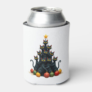Cat Lovers Cute and Funny Holiday Tree Christmas 2 Can Cooler