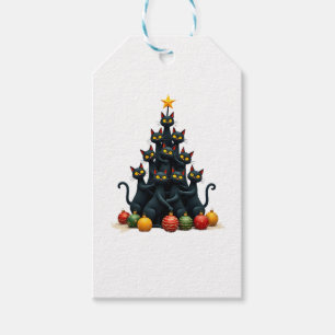 Cat Lovers Cute and Funny Holiday Tree Christmas 2 Gift Tags