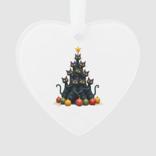 Cat Lovers Cute and Funny Holiday Tree Christmas 2 Ornament