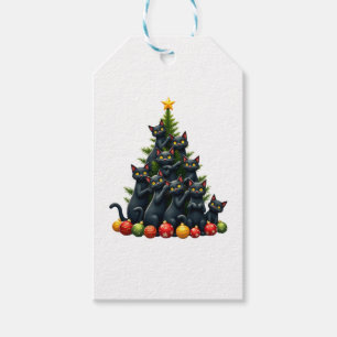Cat Lovers Cute and Funny Holiday Tree Christmas 3 Gift Tags