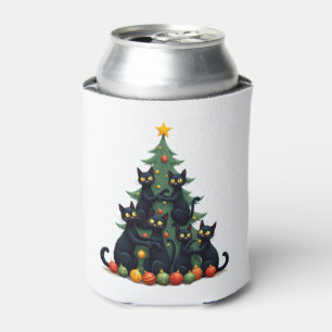 Cat Lovers Cute and Funny Holiday Tree Christmas 4 Can Cooler