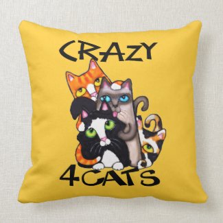 Cat Lover's Cute Kitty American MoJo Throw Pillow throwpillow