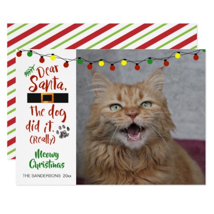 Cat Lovers, &quot;Dear Santa, The Dog Did It (really)&quot; Card