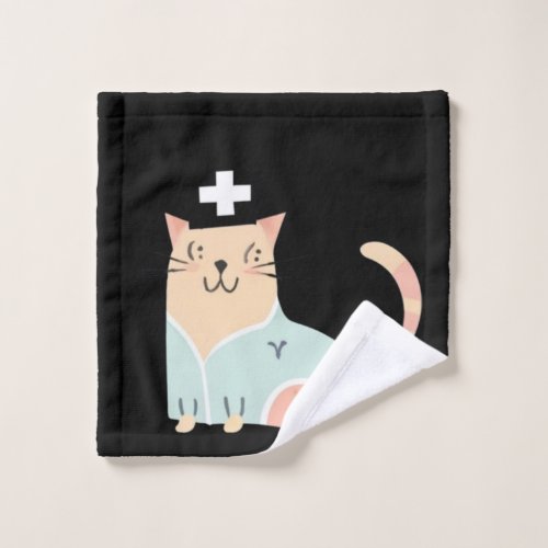 Cat Lovers Dream One Spooky Nurse Cat   Wash Cloth