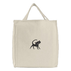 Cat Lovers Embroidered Tote