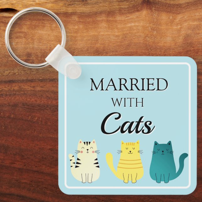 Cat Lover's Fun custom Keychain (Front)