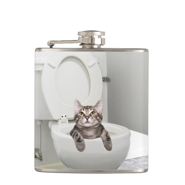 Cat Lovers funny Flask (Front)