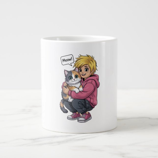 Cat lovers giant coffee mug (Front)