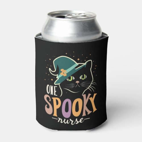 Cat Lovers Halloween Choice _ One Spooky Nurse Ca Can Cooler