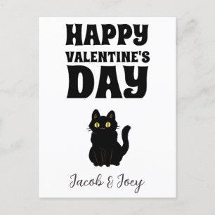 cat lovers, Happy valentines day personalize name Postcard