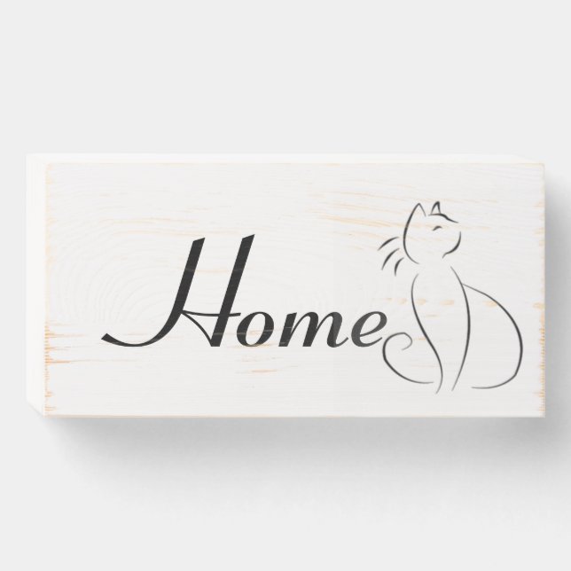 Cat lovers home Wood Box Sign (Front Horizontal)