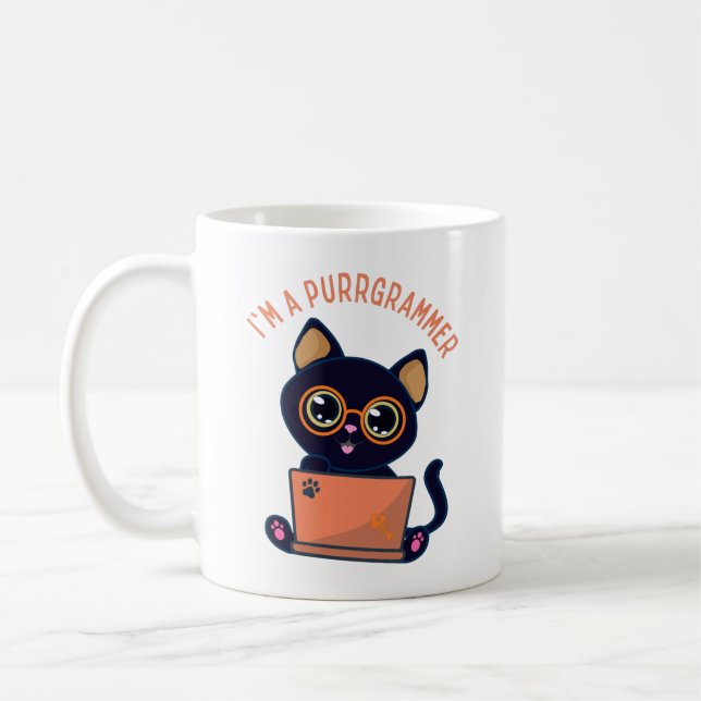 Cat Lovers I'm a purrgrammer Programmer Coffee Mug (Left)