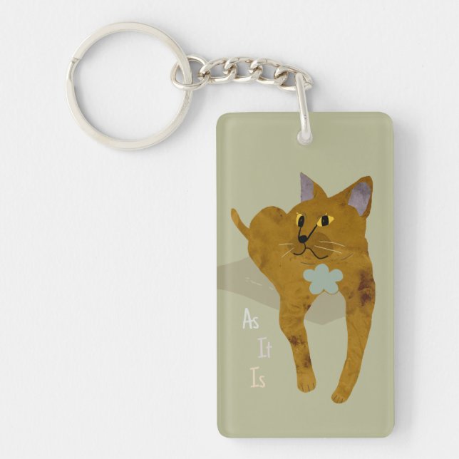 Cat Lover's Key Chain with Words of Wisdom (Front)