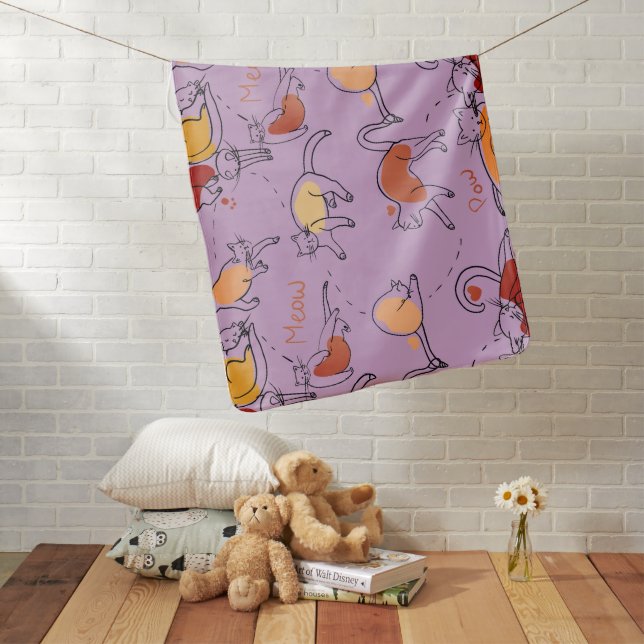  Cat Lovers Kitten Fun Artful  Baby Blanket (In Situ)