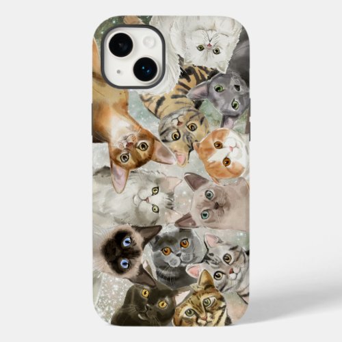 Cat Lovers  Kitty Cat Mom  Dad  Funny Feline Case_Mate iPhone 14 Plus Case