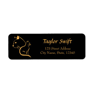 cat lover's name and personal address label