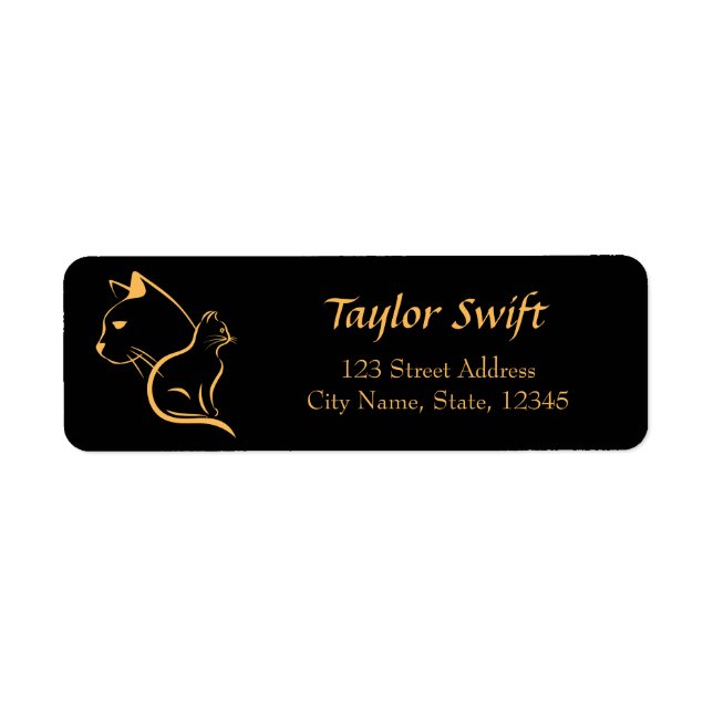 cat lover's name and personal address label (Front)