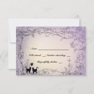 Cat Lovers Ornate Lavender RSVP
