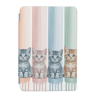 Cat Lovers — Pastel Paint Drip Kittens iPad Mini Cover