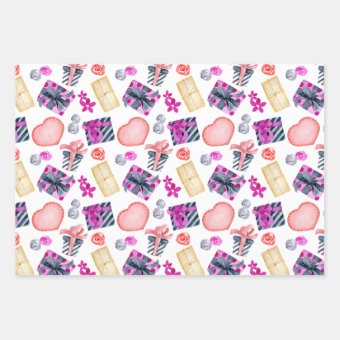 Cat Lovers Pattern Birthday Wrapping Paper Sheets | Zazzle
