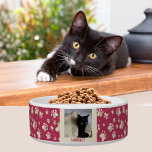 Cat Lovers Paw Prints Photo Name    Bowl<br><div class="desc">Yes, your wonderful cat should feel as though they are really special! A charming background for their photo and name and a background of paw prints. This would also make a great gift for a pet lover. Should you have any design questions, just sent an email to charmdesignstudio@rcn.com and we'll...</div>