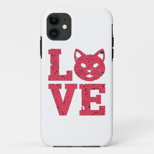 Cat Lovers Purr_fectly Bold Edgy Grunge Design  iPhone 11 Case