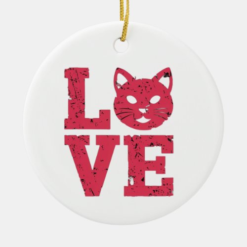 Cat Lovers Purr_fectly Bold Edgy Grunge Design Ceramic Ornament