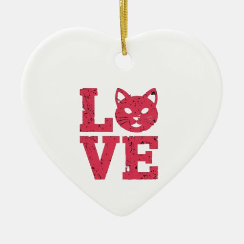 Cat Lovers Purr_fectly Bold Edgy Grunge Design Ceramic Ornament