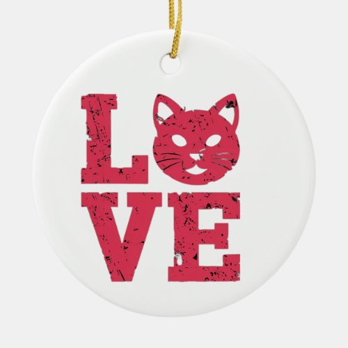 Cat Lovers Purr_fectly Bold Edgy Grunge Design Ceramic Ornament