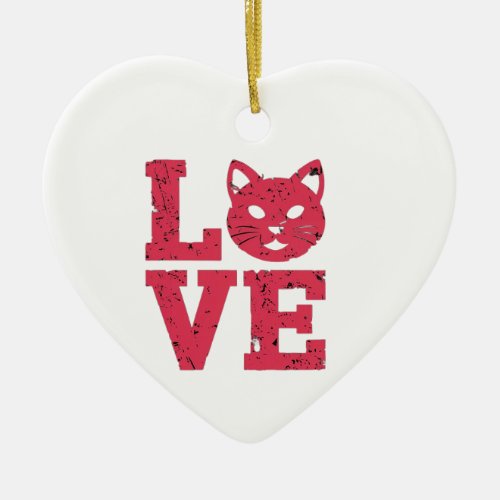 Cat Lovers Purr_fectly Bold Edgy Grunge Design Ceramic Ornament