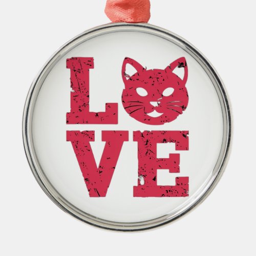 Cat Lovers Purr_fectly Bold Edgy Grunge Design Metal Ornament