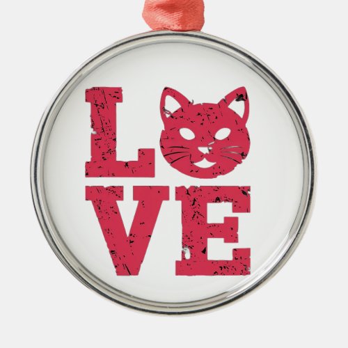 Cat Lovers Purr_fectly Bold Edgy Grunge Design Metal Ornament