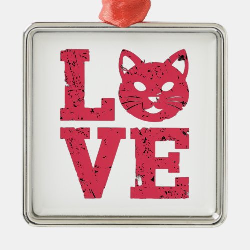 Cat Lovers Purr_fectly Bold Edgy Grunge Design Metal Ornament