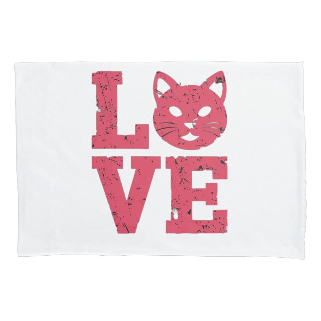 Cat Lovers: Purr-fectly Bold, Edgy, Grunge Design Pillow Case (Front)