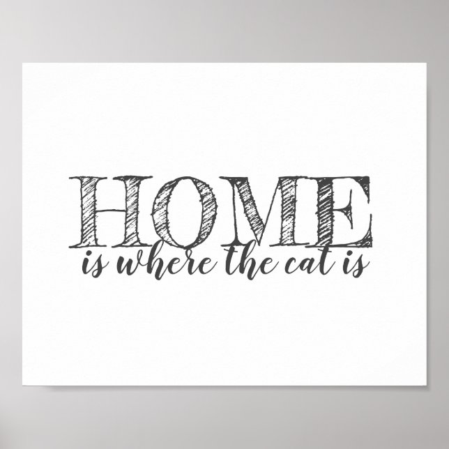 cat lovers quote poster gray and white (Front)