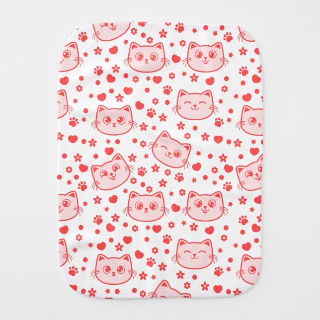 Cat lovers so cute baby burp cloth (Front)