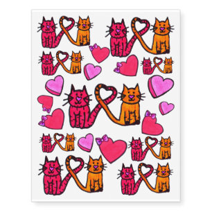 "Cat Lovers" Temporary Tattoos