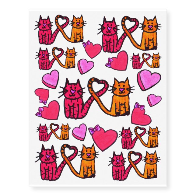 "Cat Lovers" Temporary Tattoos (Front)
