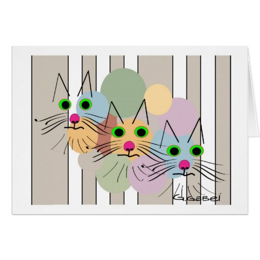 Cat Lovers "Three Amigos" Cat Art (Front Horizontal)