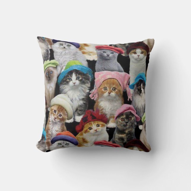 Cat Lovers Throw Pillow (Front)