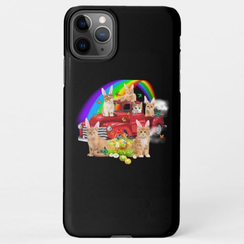 Cat Lovers Truck Cats Butterfly Beautiful Rainbow iPhone 11Pro Max Case