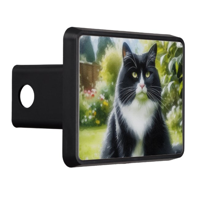 Cat Lovers Tuxedo Black Cat  Hitch Cover (Right)