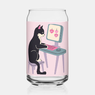 Cat lovers Tuxedo Cat Can Glass
