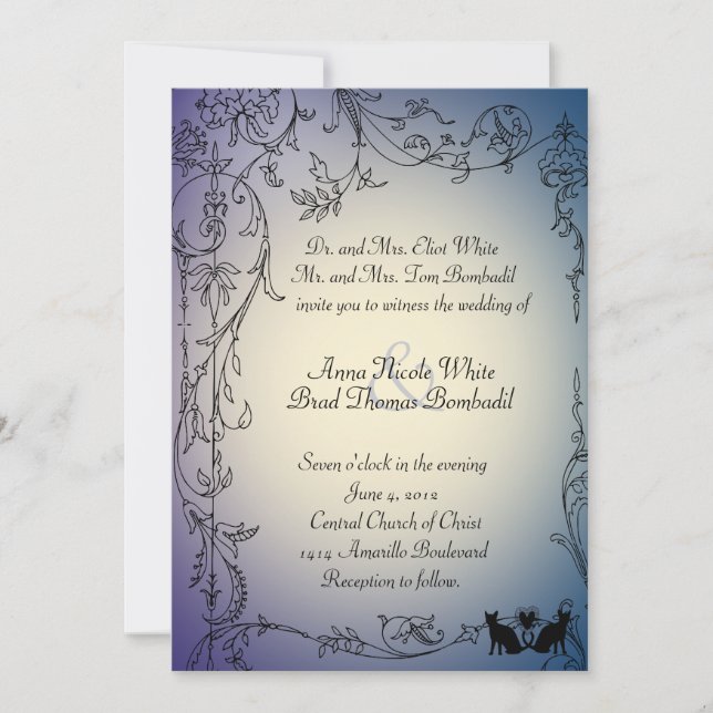 Cat Lovers Wedding Invitation (Front)