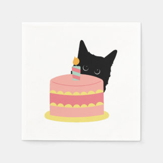 Cat Loves Cake Napkins