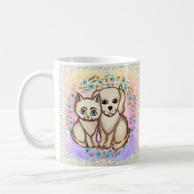 Cat Loves Dog  Coffee Mug (Left)