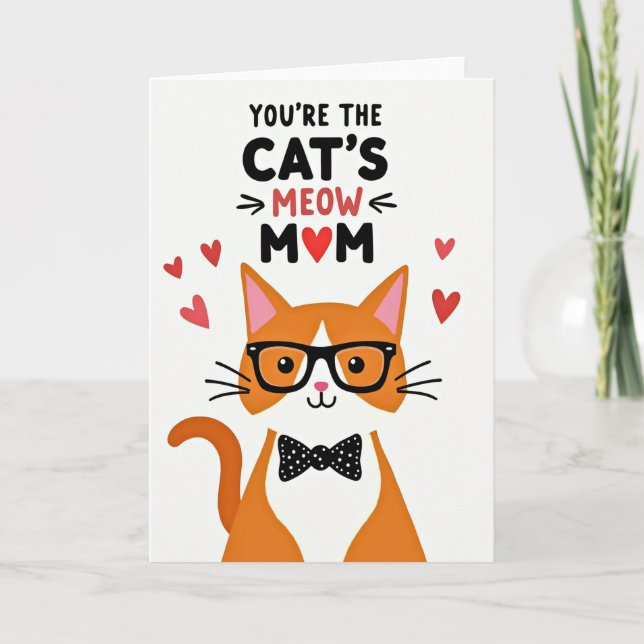 Cat Loves Mothers Day Art Card (Front)